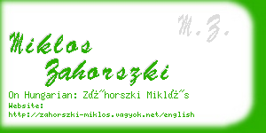 miklos zahorszki business card